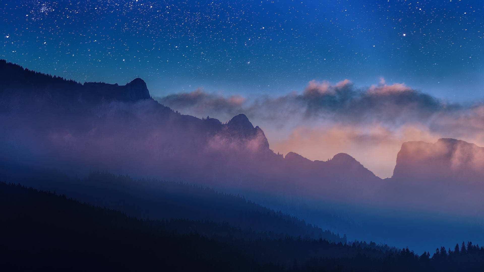 Most Beautiful Desktop Starry Evening Wallpaper