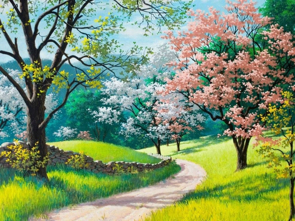 Dieschönheit Des Frühlings Mit Seinen Lichtdurchfluteten Tagen, Tulpen Und Blühenden Bäumen. Wallpaper