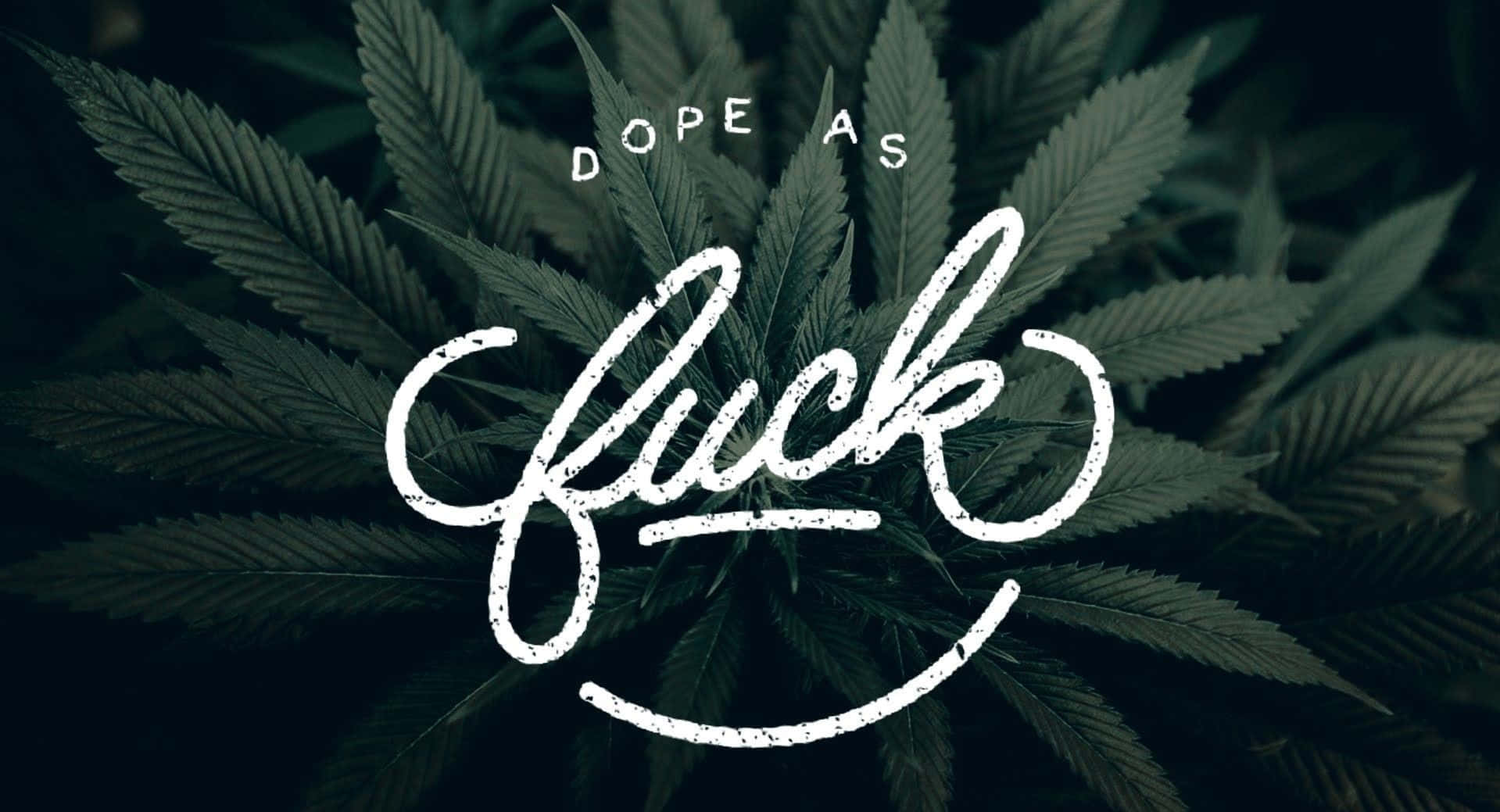 Grymtcool - En Logotyp Med Marijuana Löv Wallpaper