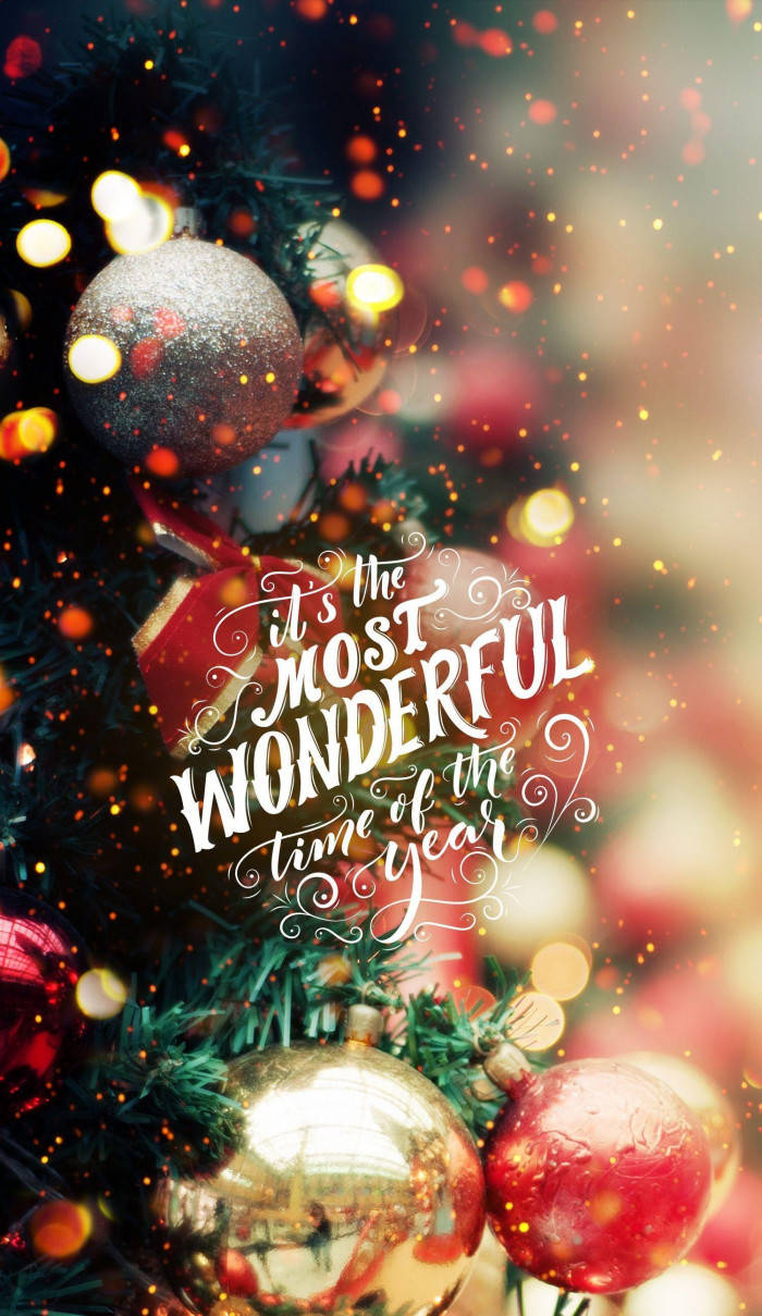 Most Wonderful Time Christmas Greeting Wallpaper