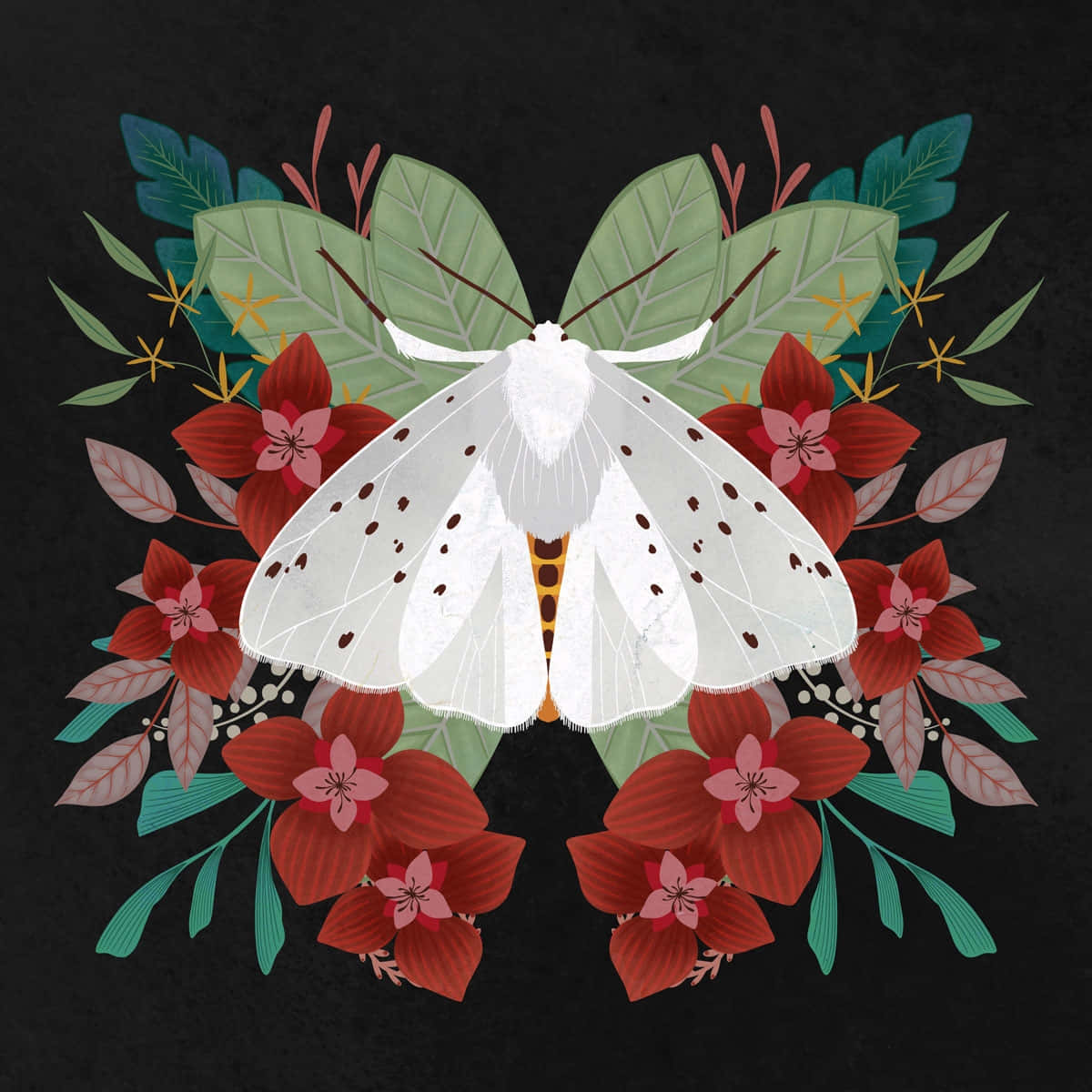 Moth_ Aesthetic_ Floral_ Artwork Wallpaper