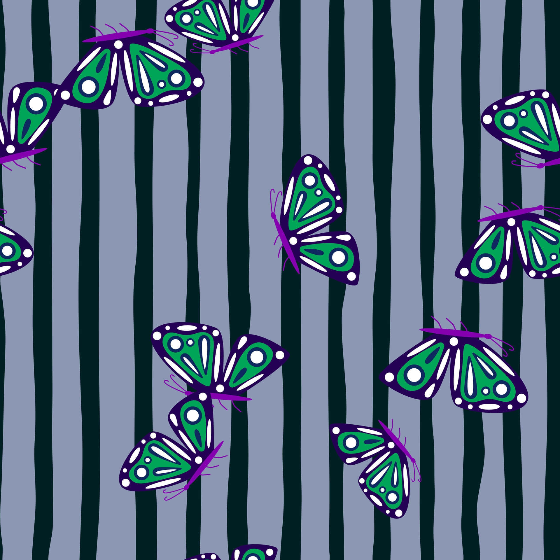 Moth Patterned Textile Design Wallpaper