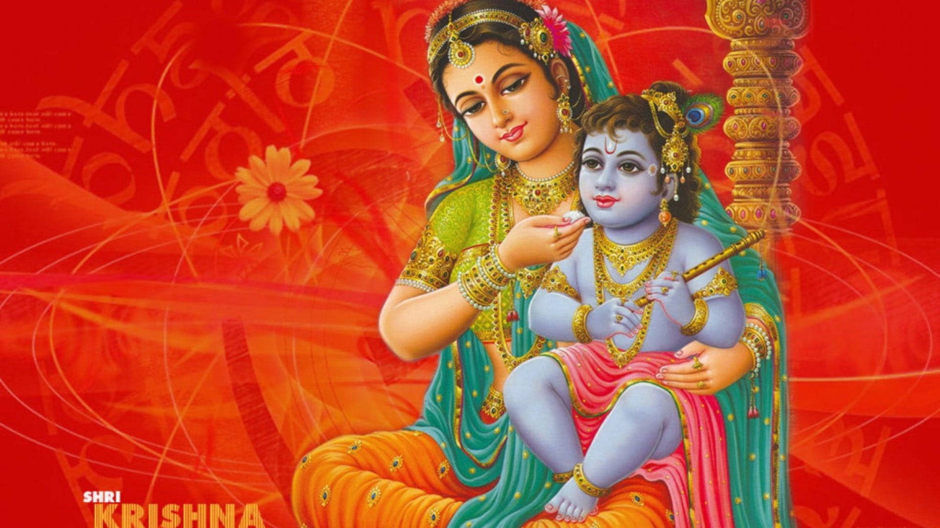 Mother And Baby Krishna 4k Wallpaper