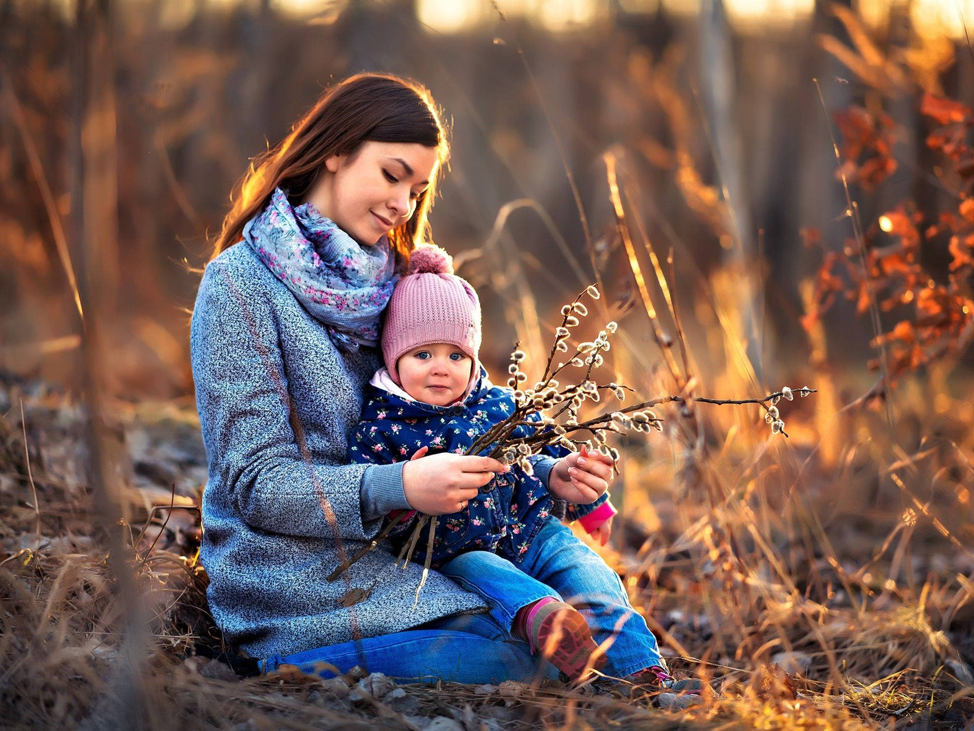 Mother And Baby Love Outdoors Wallpaper