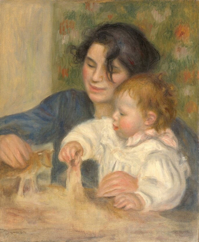 Mother And Child By Renoir Wallpaper