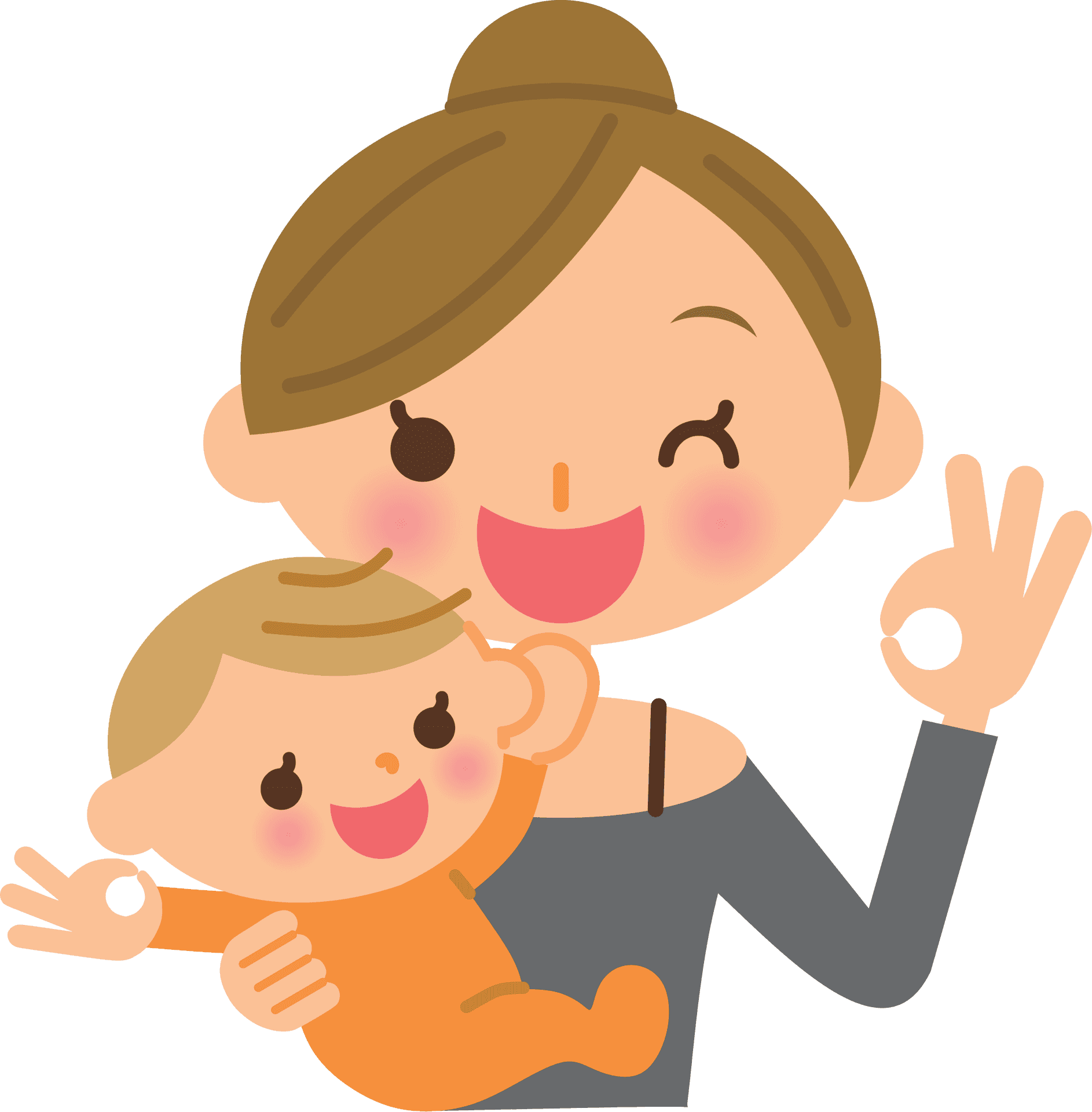 Mother Child Happy Gesture PNG