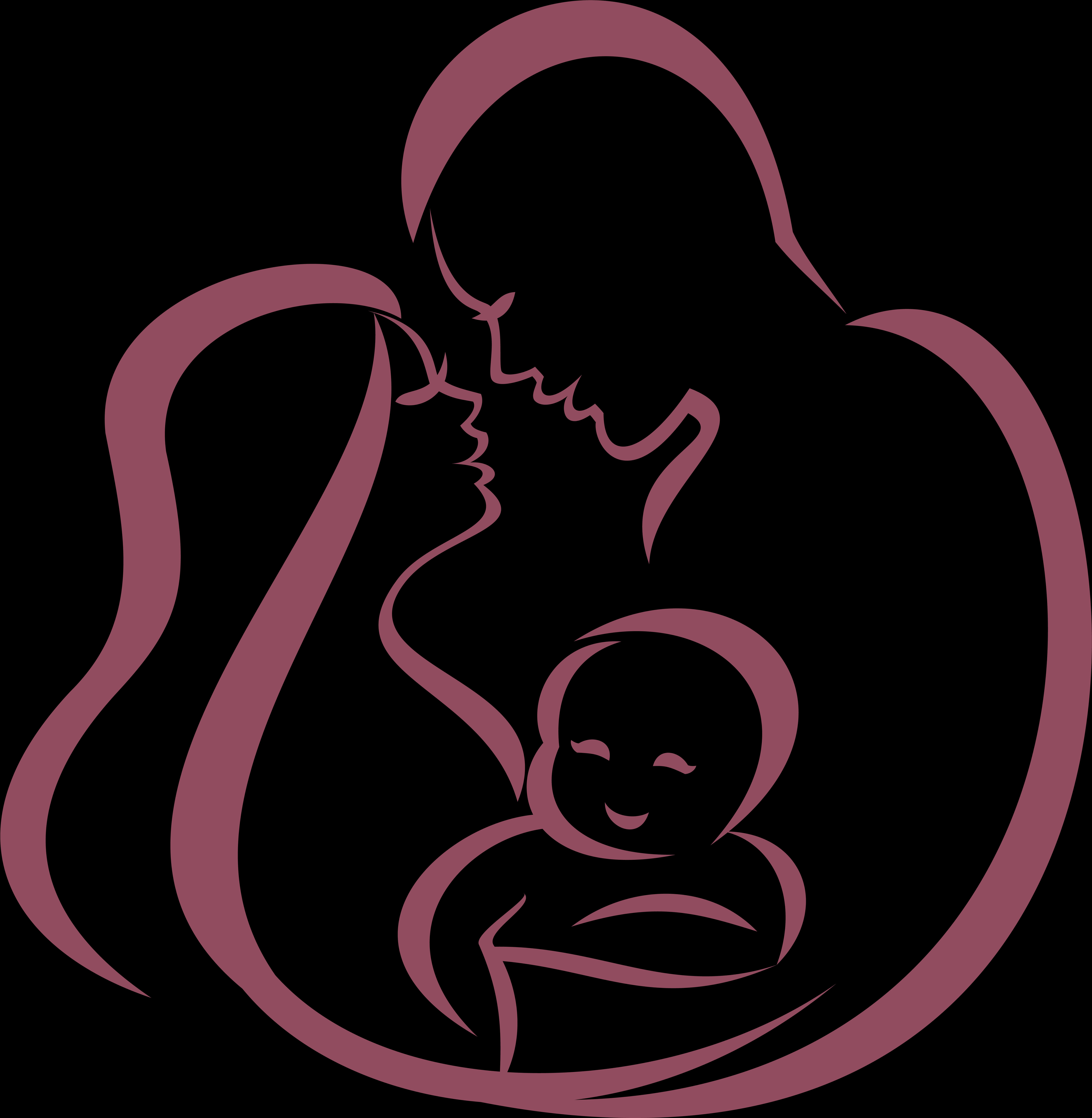 Mother Child Love Abstract Art PNG