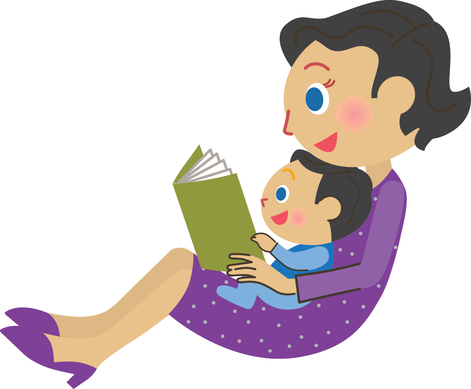 Mother Child Reading Time PNG