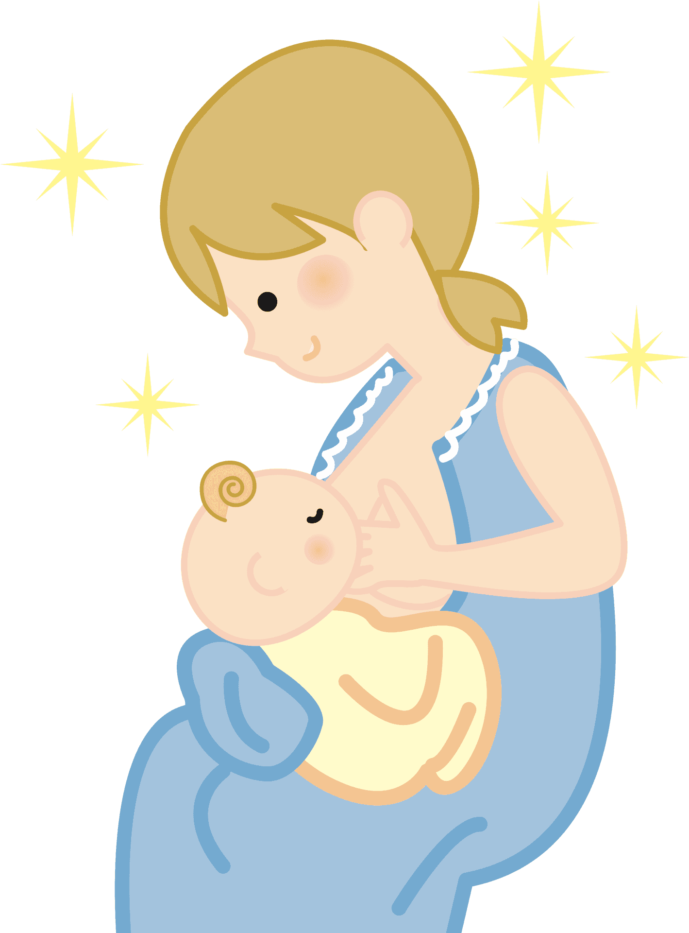 Mother Child Starlight Embrace PNG