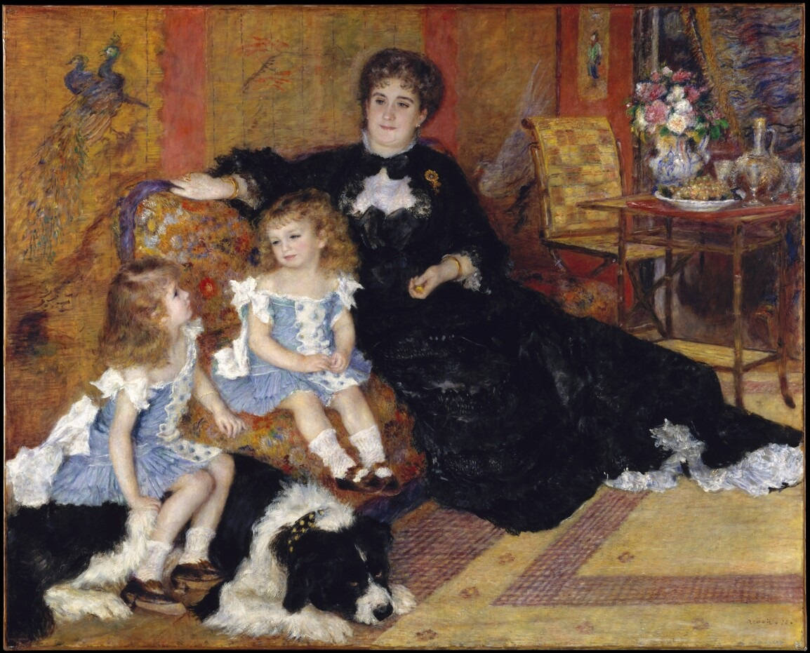 Mamma,barn Och Hund Av Renoir. Wallpaper