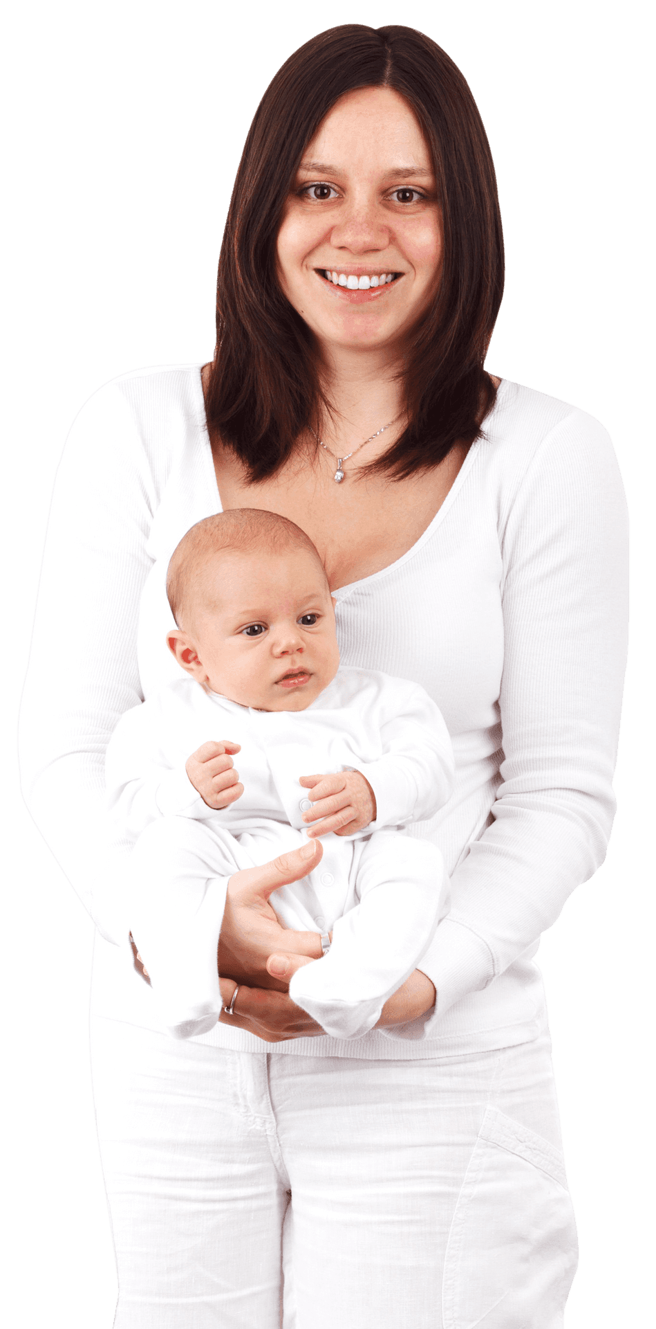 Mother Holding Newborn Baby PNG