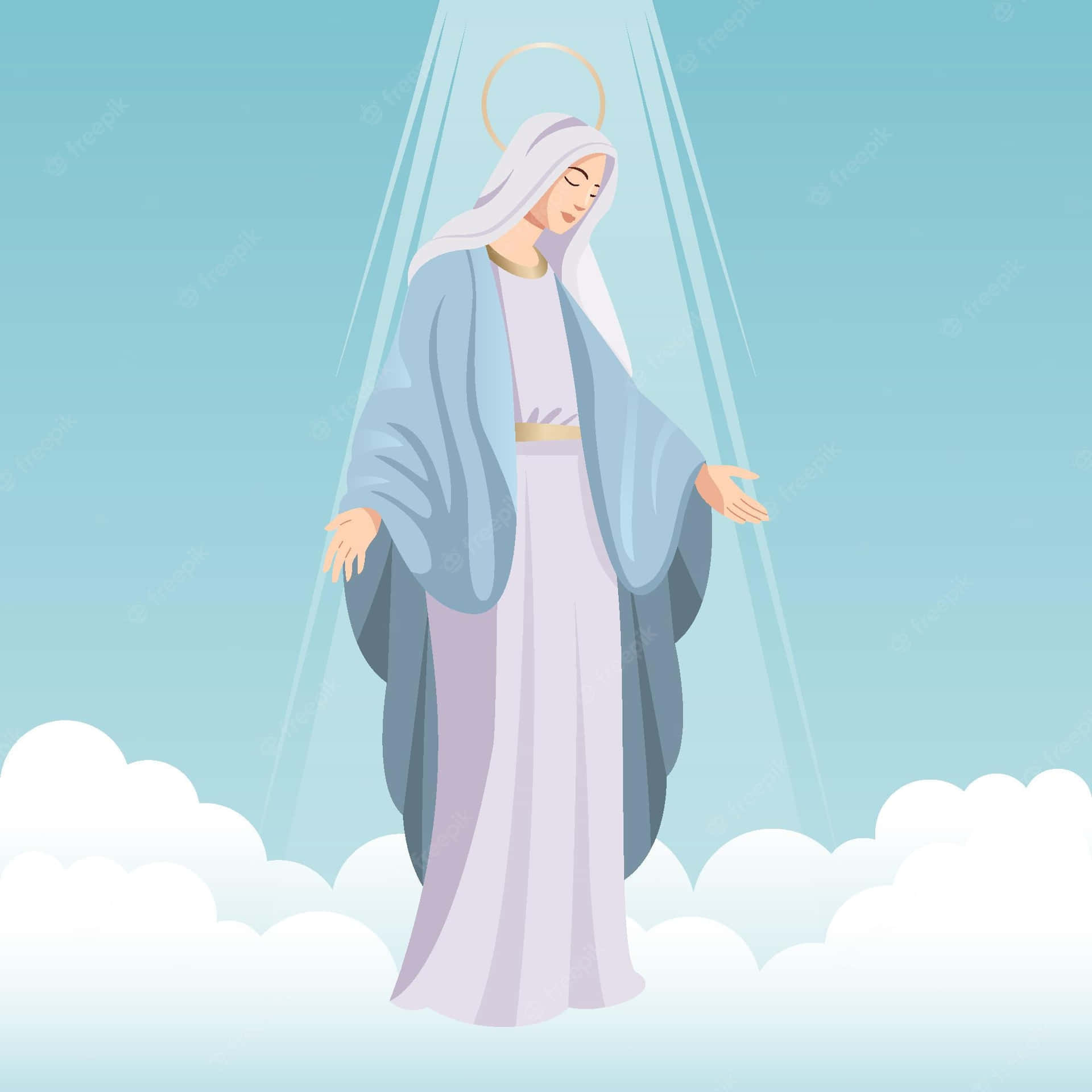 Mary In The Sky With Clouds