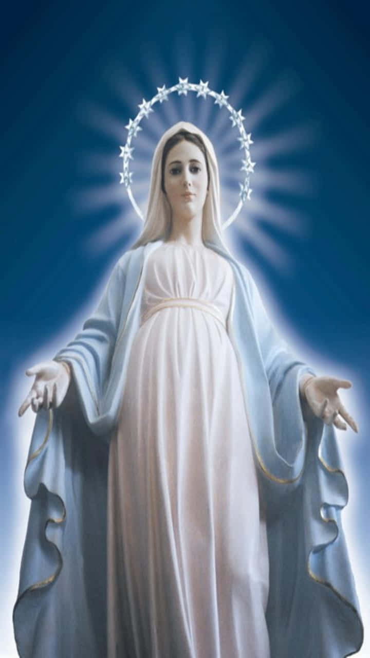 "Mother Mary, The source of divine light, hope and healing" Wallpaper