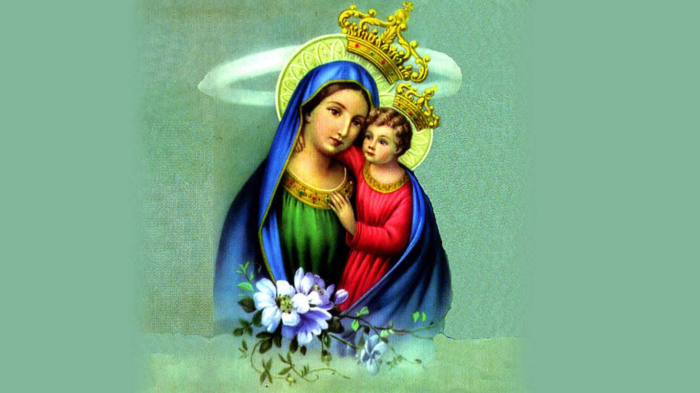 Moder Mary 1366 X 768 Wallpaper