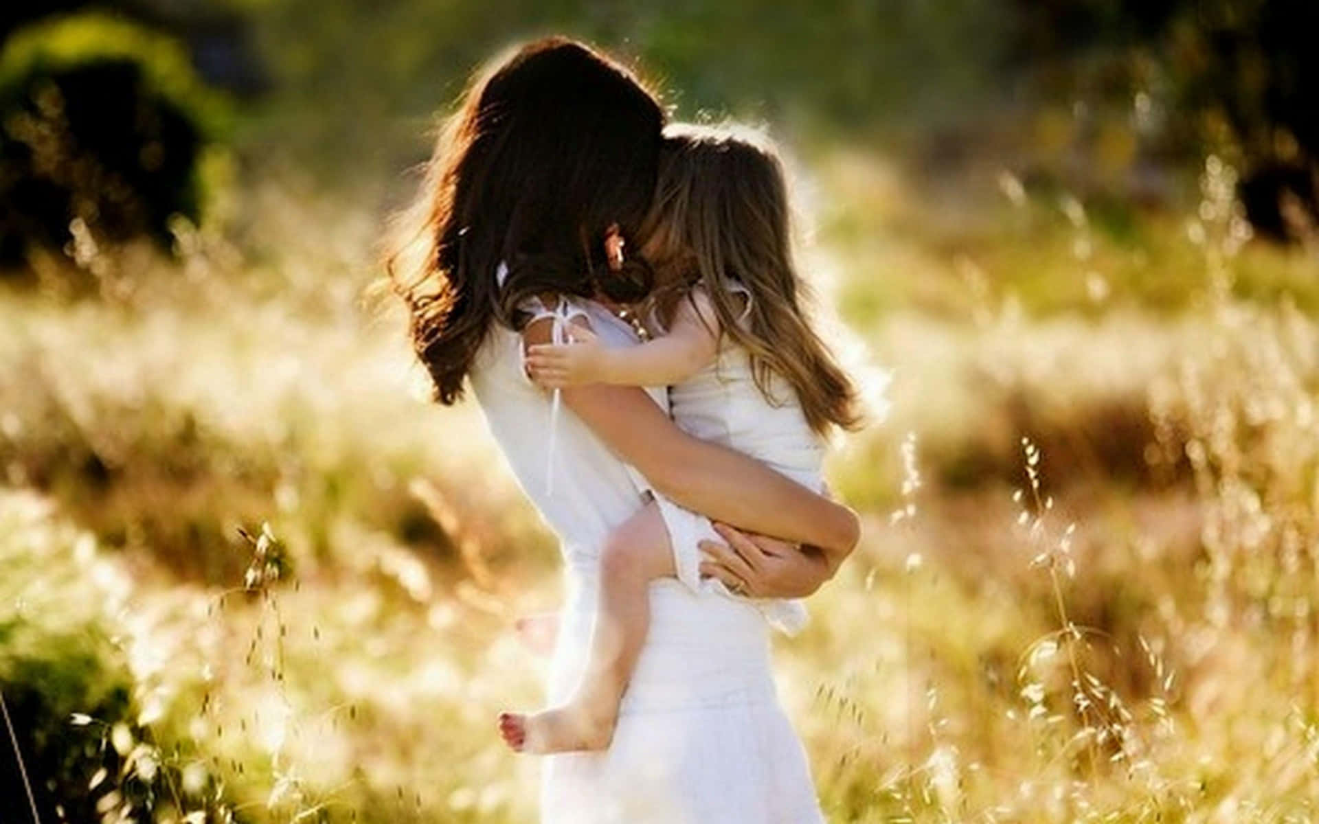 Mother And Daughter On White Dresses Picture