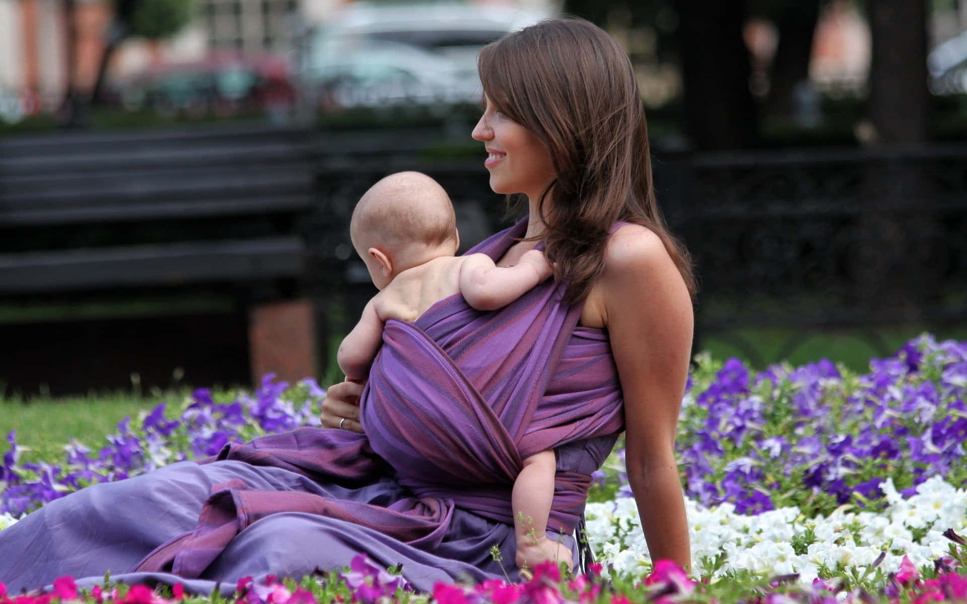 Mother And Baby In Purple Picture