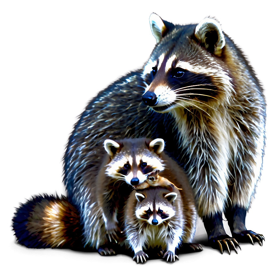 Mother Raccoon And Baby Png Fju44 PNG