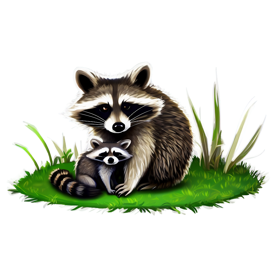 Mother Raccoon And Baby Png Hlh66 PNG