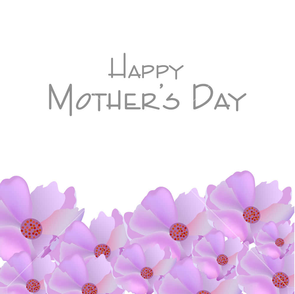 Happy Mother's Day Card With Purple Flowers