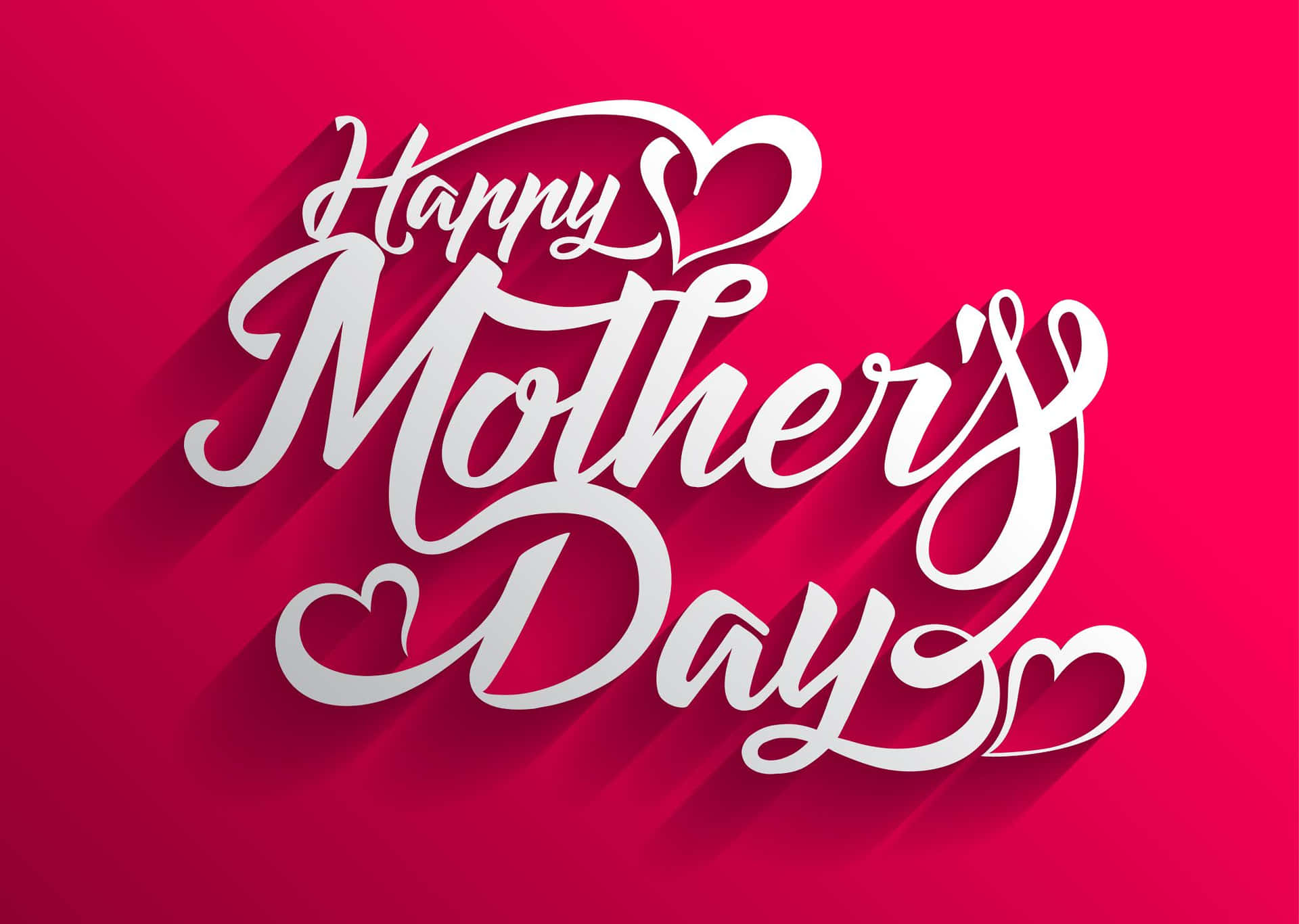 Happy Mother's Day Lettering On A Pink Background