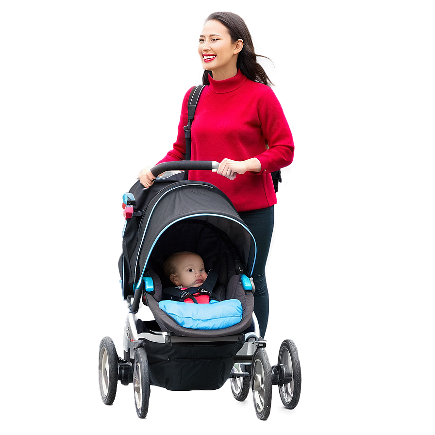 Mother With Stroller Png 06252024 PNG
