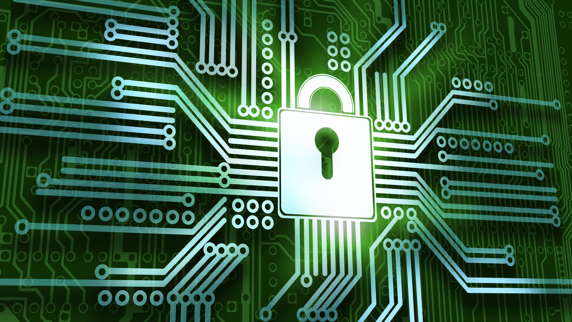 Motherboard Cyber Security Lock Wallpaper