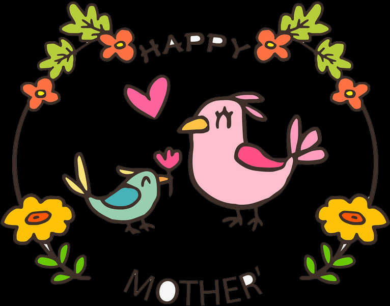 Mothers Day Birds Celebration PNG