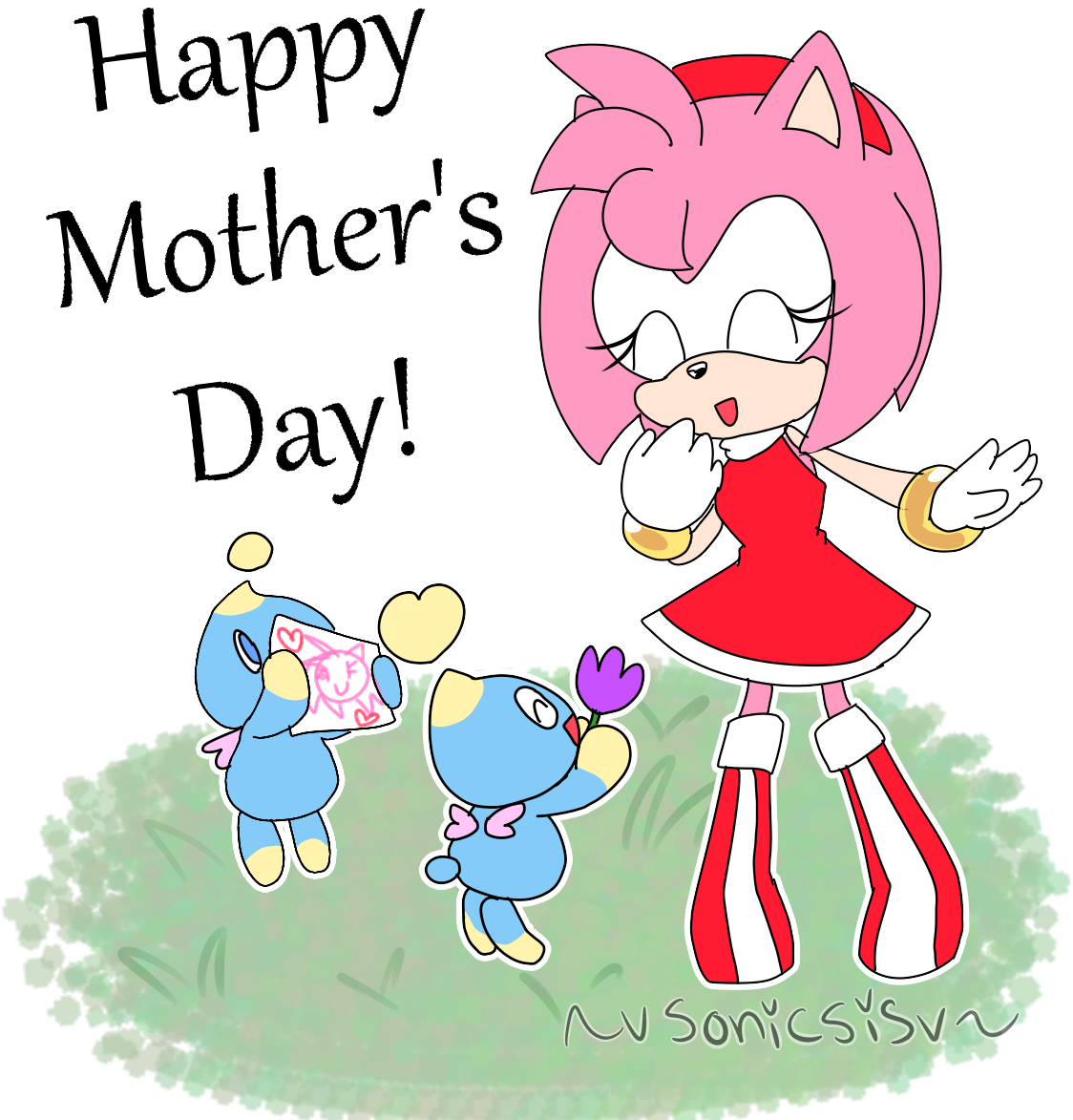 Mothers Day Celebrationwith Sonic Characters PNG
