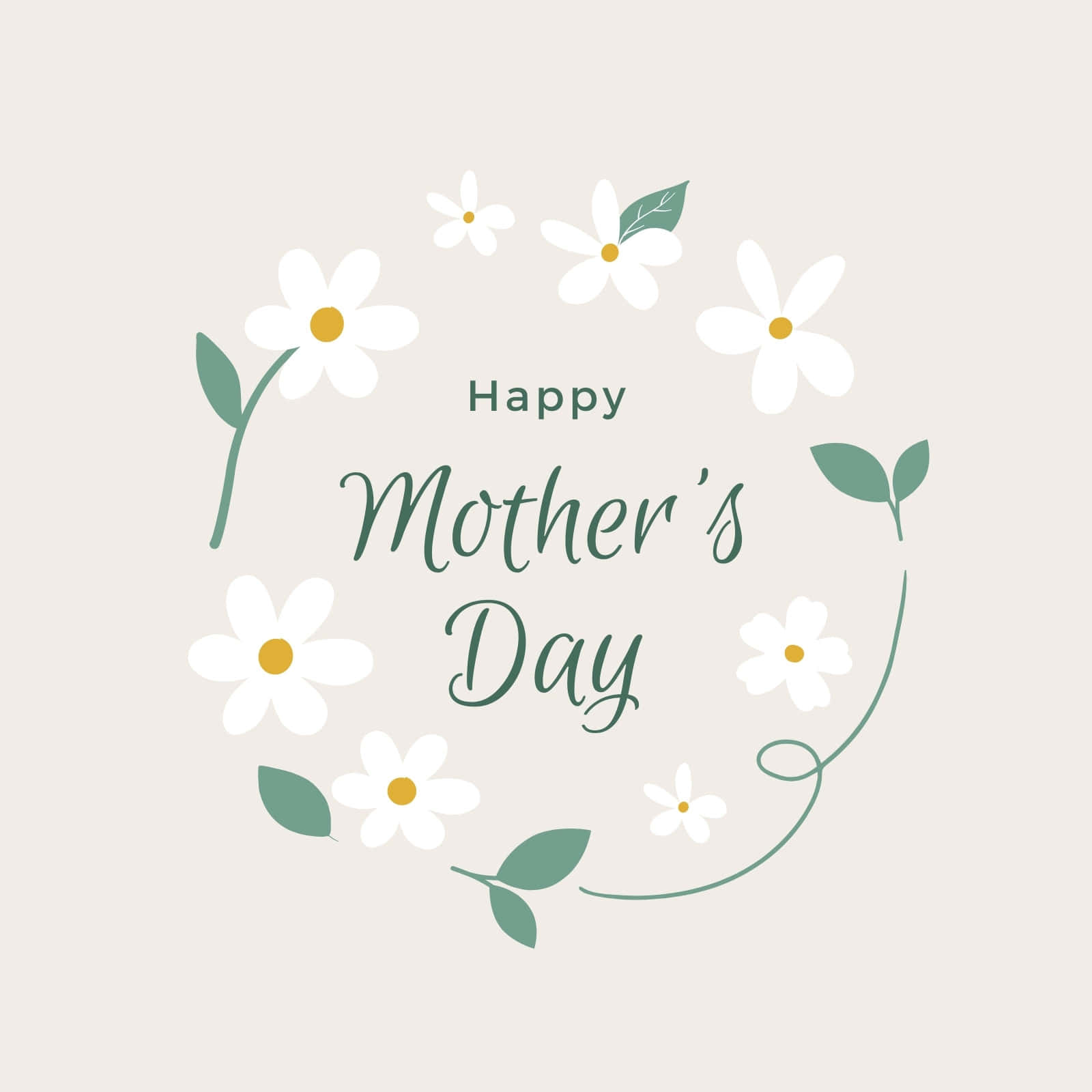 Mothers Day Floral Greeting Card Wallpaper