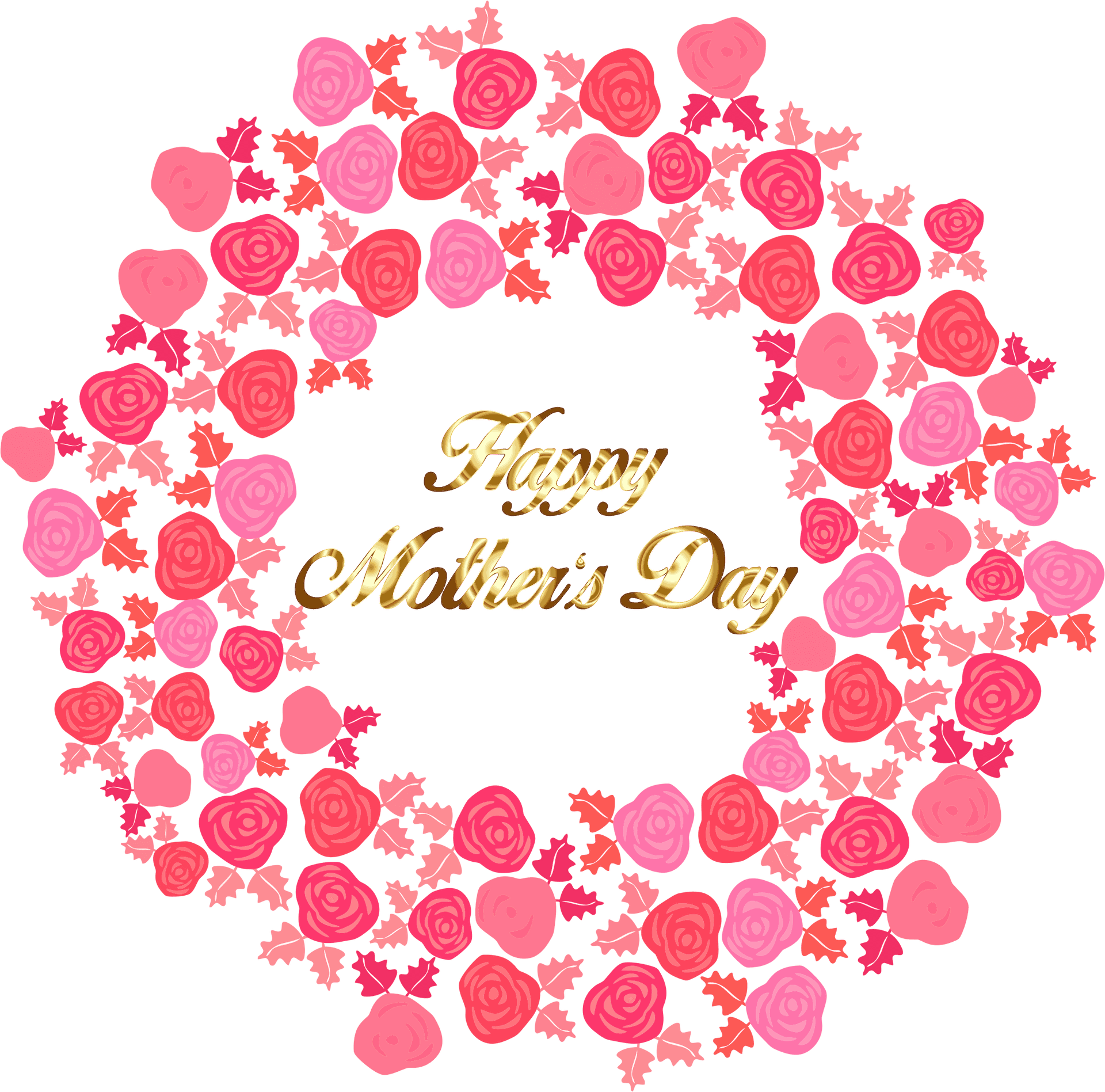 Mothers Day Floral Greeting PNG