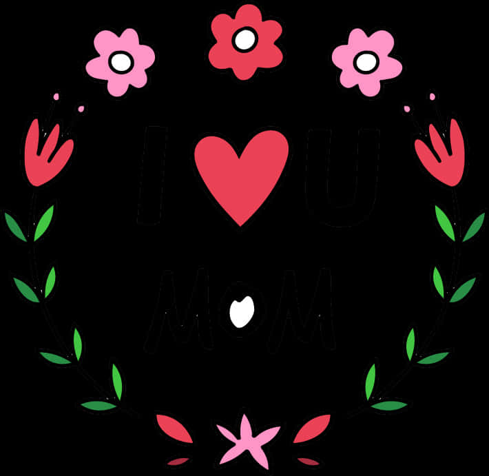 Mothers Day Love You Mom Graphic PNG