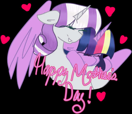 Mothers Day Unicorn Celebration PNG
