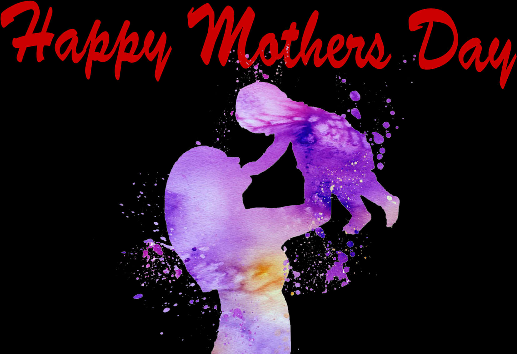 Download Mothers Day Watercolor Silhouette | Wallpapers.com