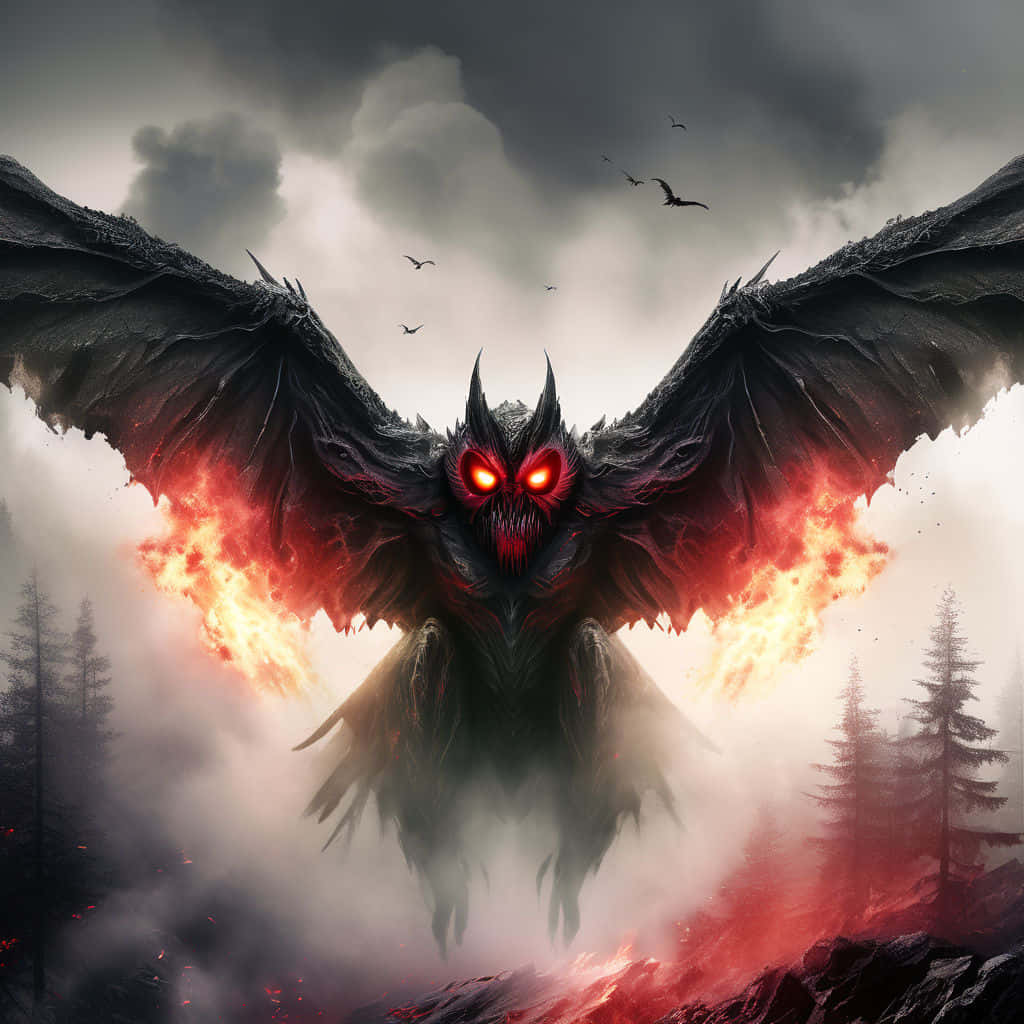 Download Mothman Mythical Creature Art Wallpaper | Wallpapers.com