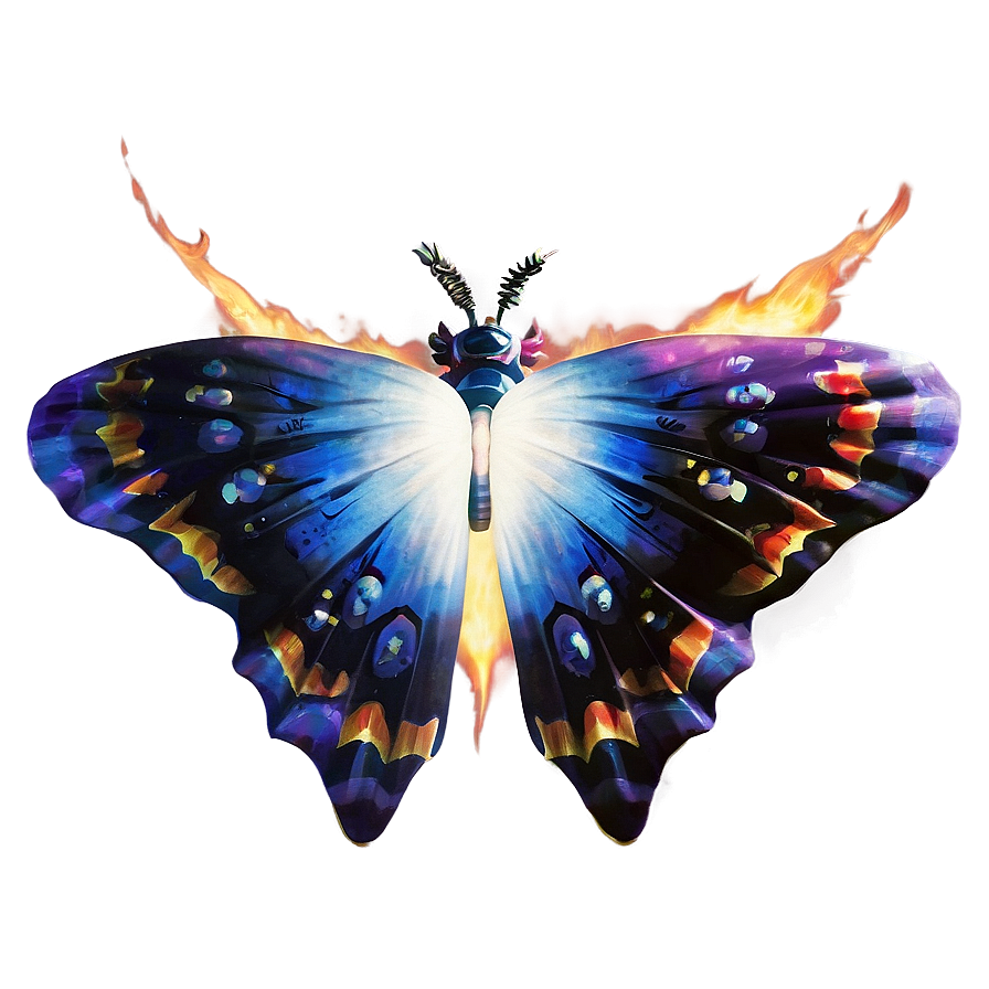 Mothra Fire Background Png 06252024 PNG