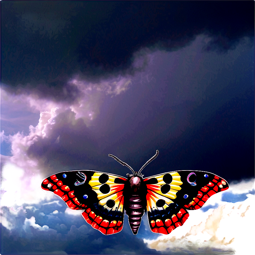 Mothra In Stormy Skies Png Pbg98 PNG