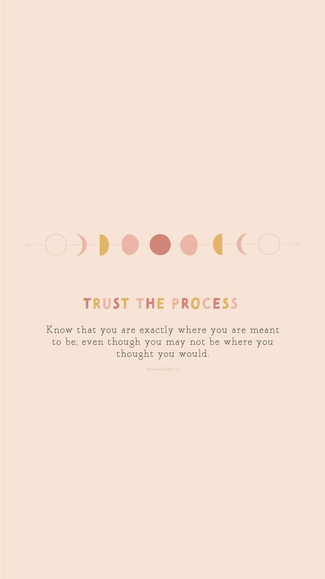 Stol på processen - et citat med en lyserød baggrund Wallpaper