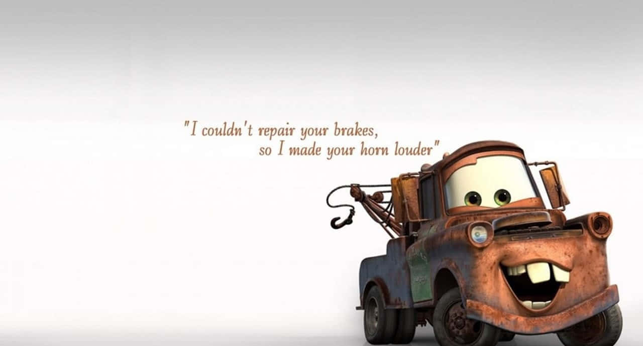 Unpersonaje De Dibujos Animados Está Sentado En Un Camión Con Una Cita.