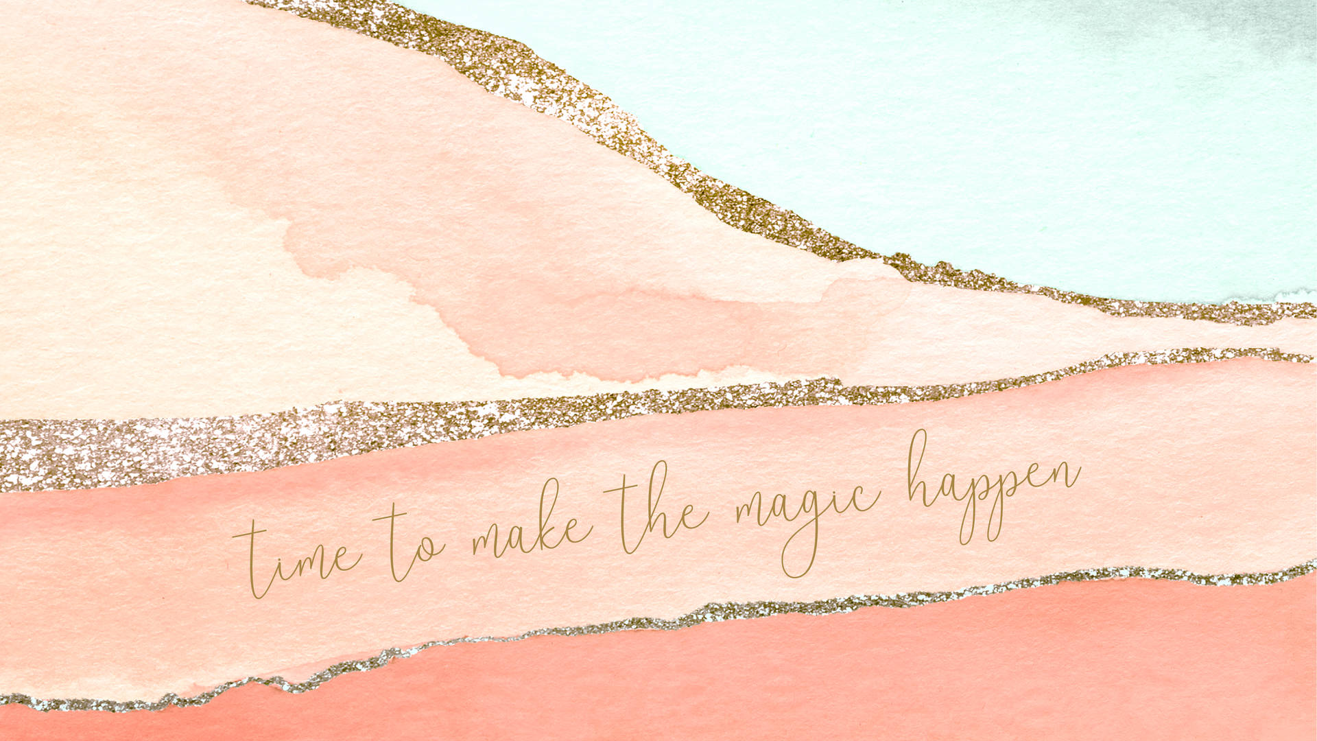 A Watercolor Painting With The Words Time To Make The Yogi Happier Wallpaper