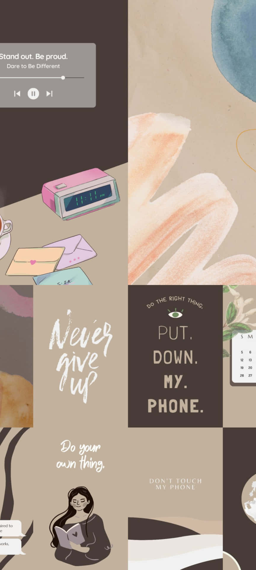 Motivational Collage Smartphone Screen Wallpaper
