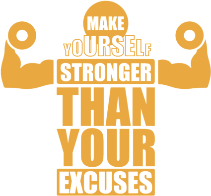 Motivational Fitness Quote Stronger Than Excuses PNG
