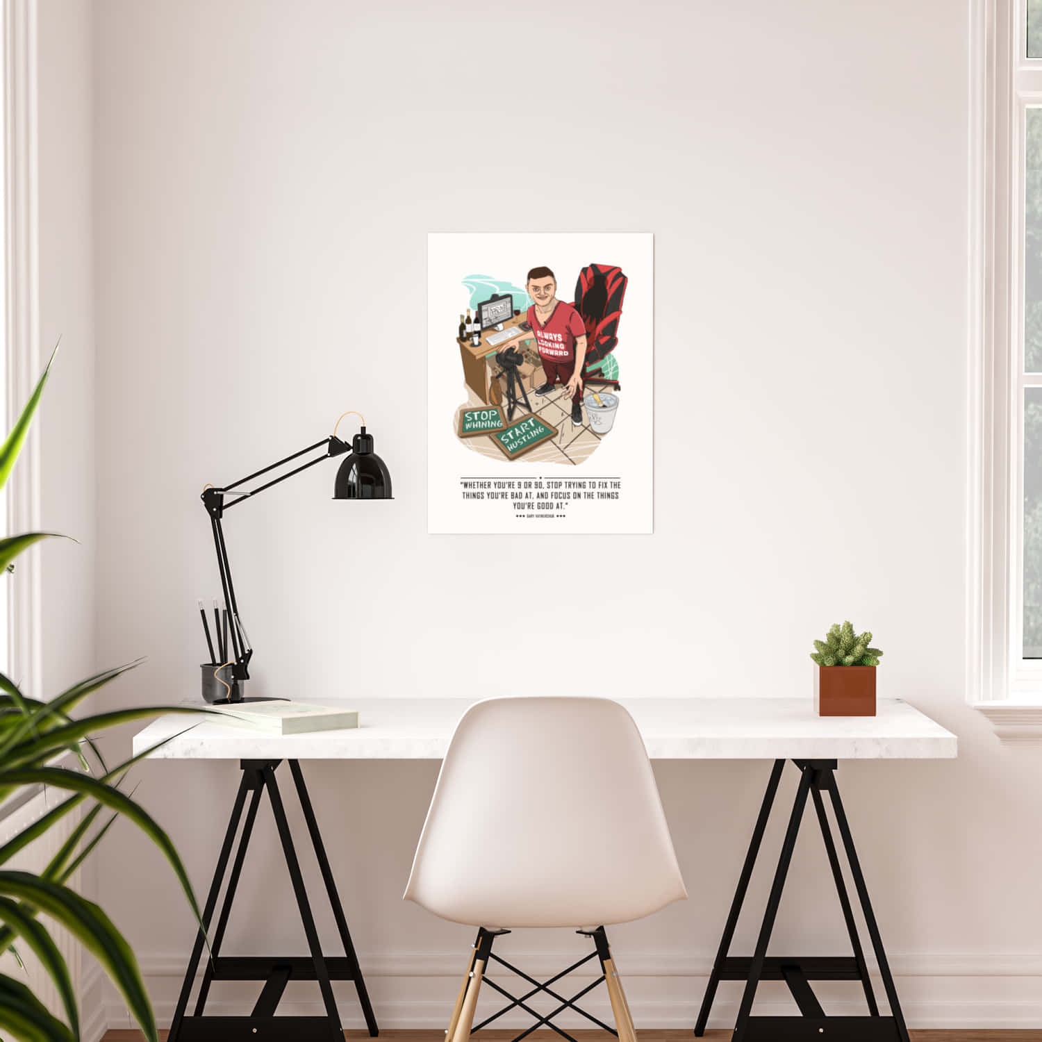 Motivational Poster Modern Office Setup Wallpaper