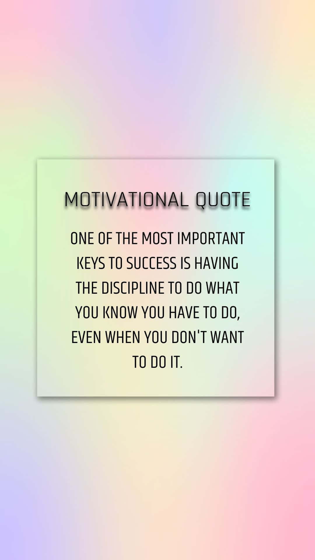 Motivational Quote Discipline Keyto Success Wallpaper