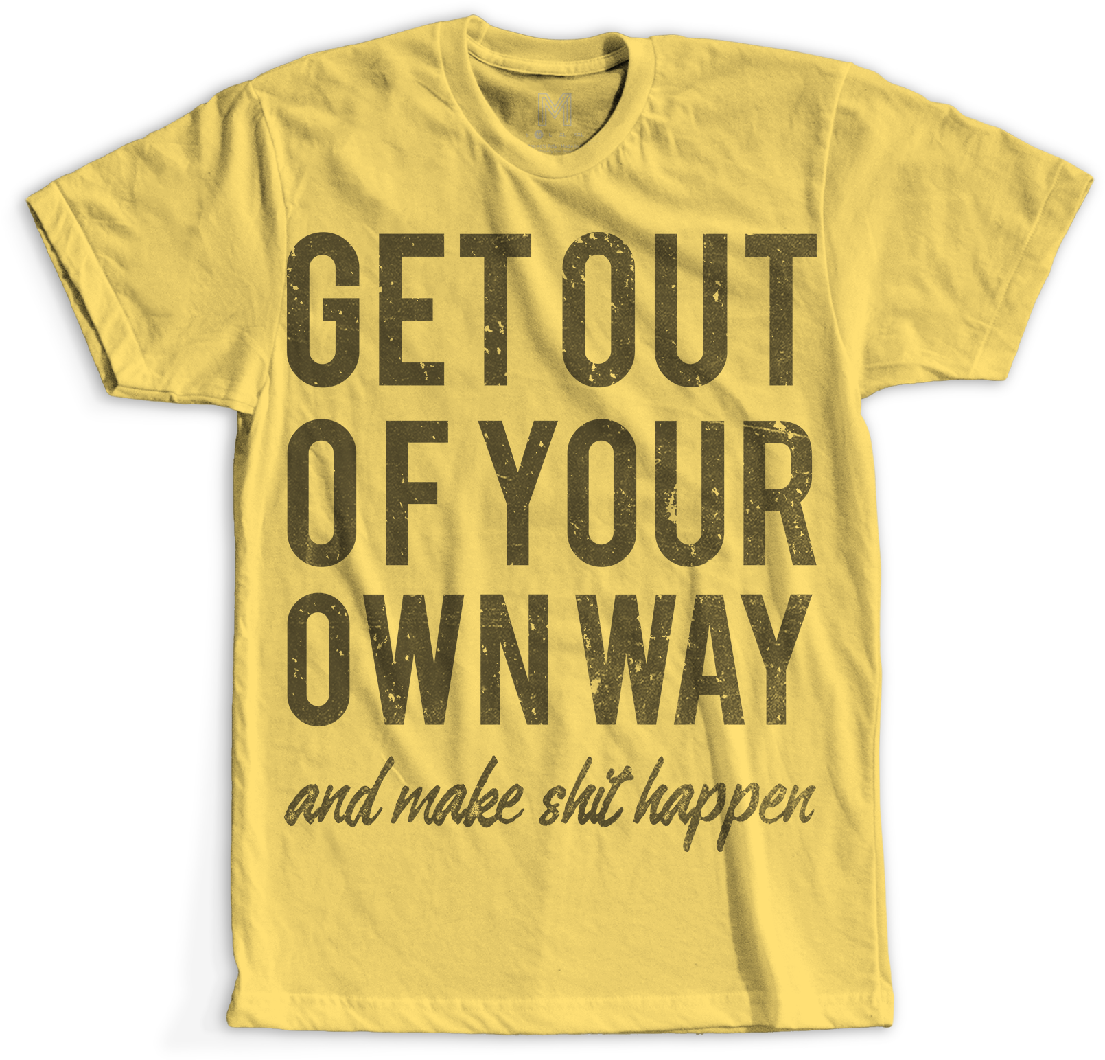 Motivational Quote Yellow Tshirt Design PNG