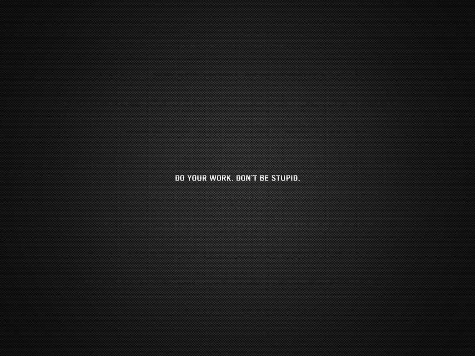 Inspirational quote on a black background
