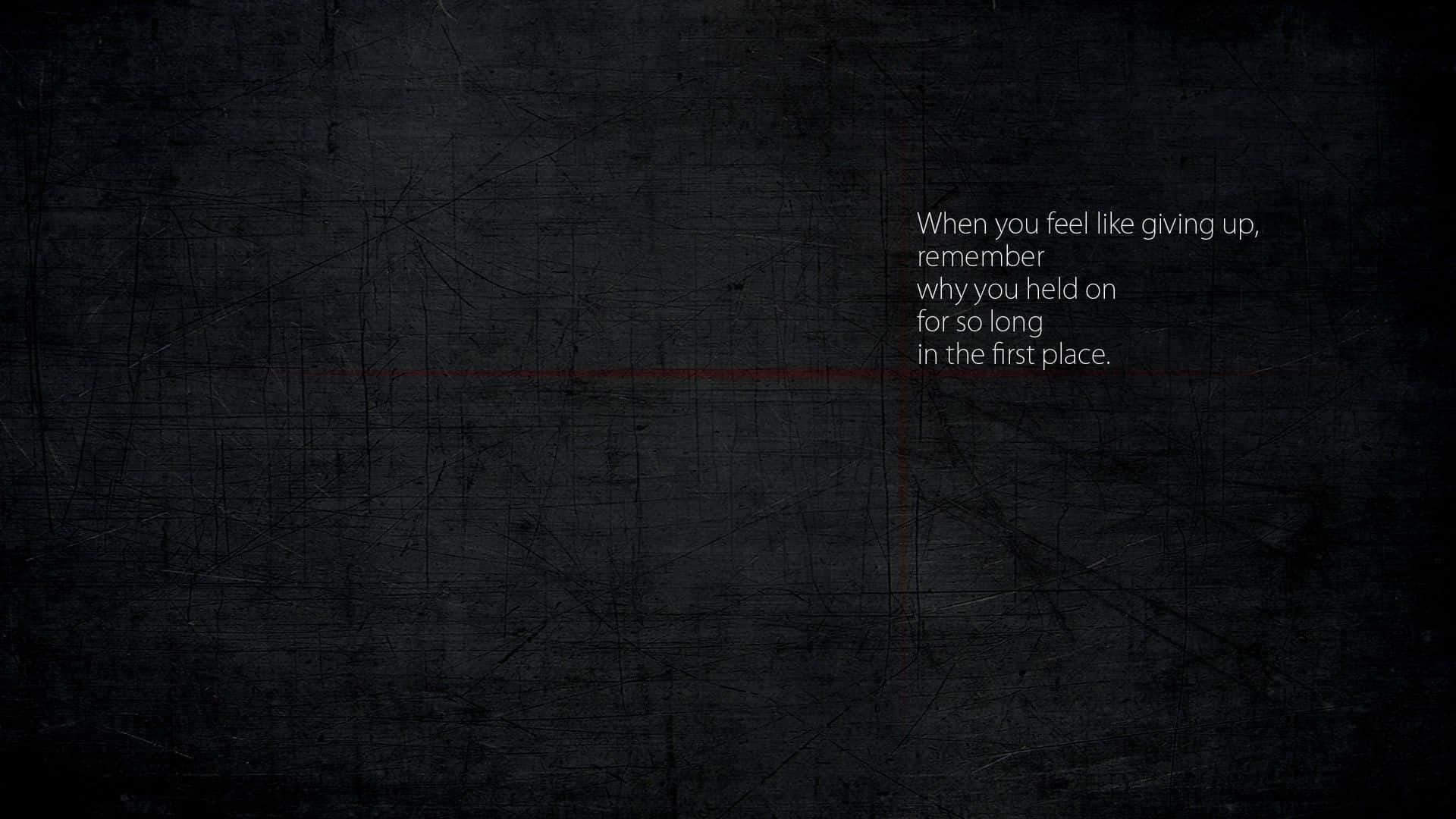 Inspirational quote on a dark background