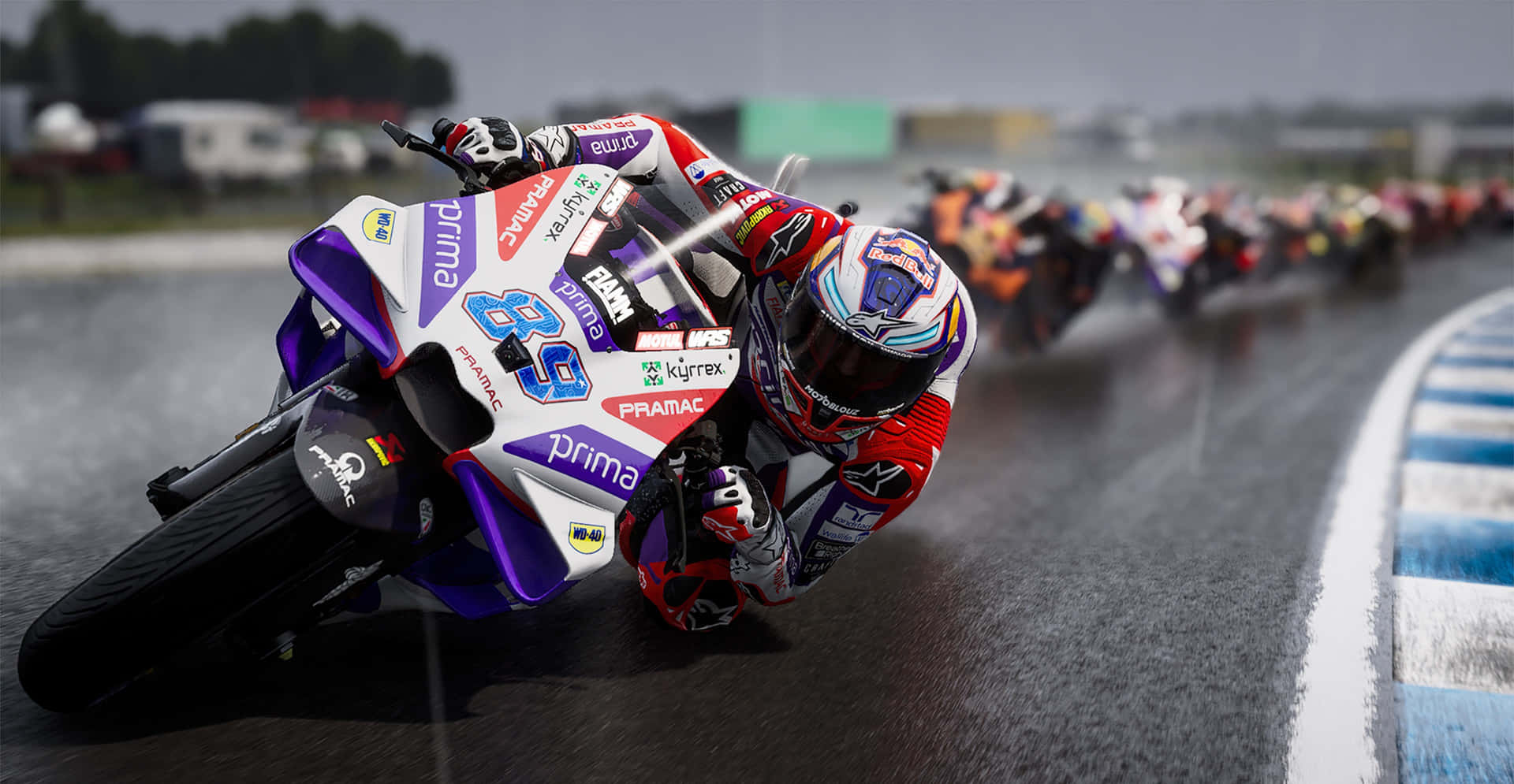 Moto G P Racer Leadingin Rain Wallpaper