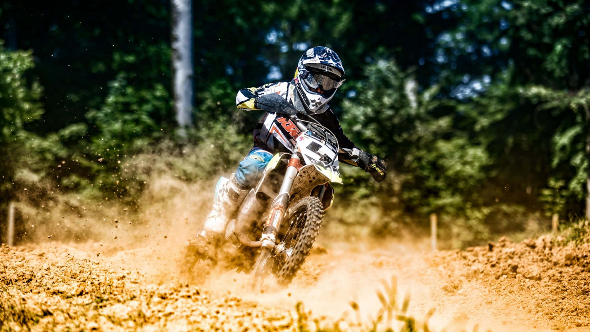 Motocross Rider Catching Air on a Dirt Bike