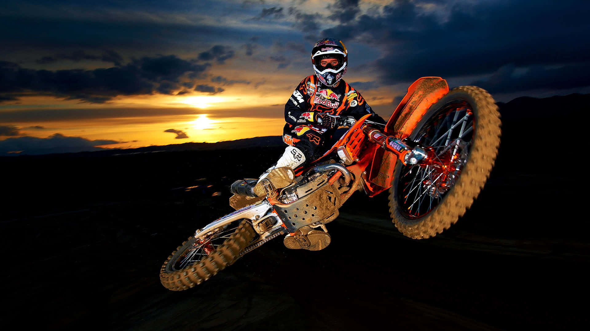 Breathtaking Motocross action on a dirt track