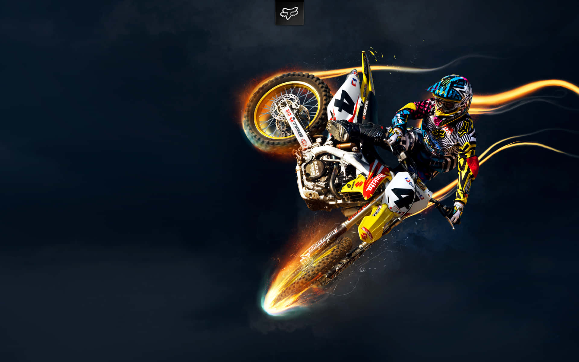 Motocross Rider Jumping High in the Air